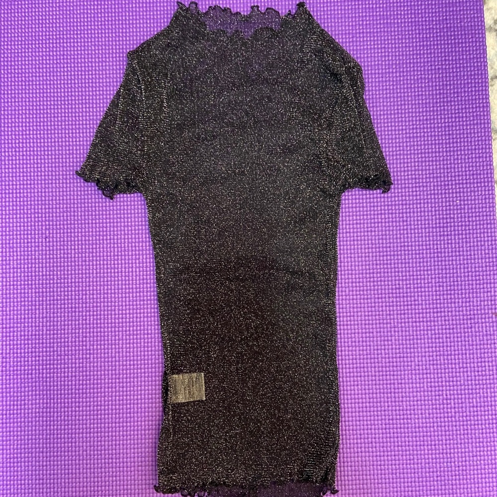 Sheer sparkly black top